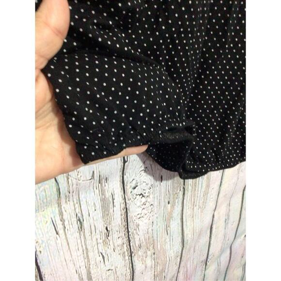 Amisu Black & White Polka Dot Tank Elastic Bottom Size Small - Picture 4 of 10